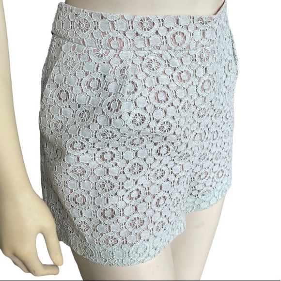 Victoria Beckham Mint Green Lace Shorts - Picture 5 of 8